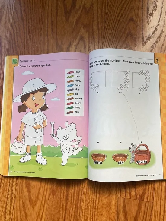 Complete MathSmart Kindergarten Workbook (Partially Used) - Picture 6 of 6